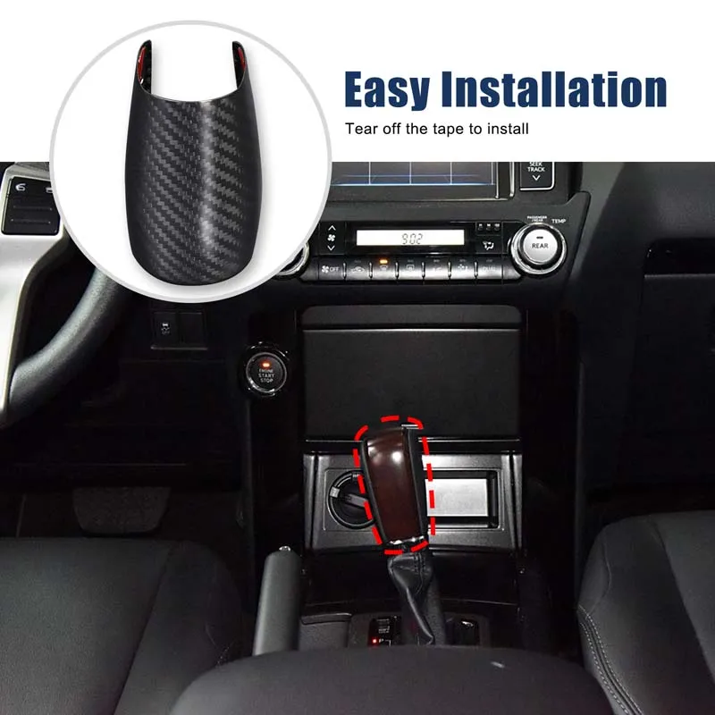 

For Toyota Prado gear head protection back cover Car gear handle cover (automatic transmission) true carbon fiber 2010-2017