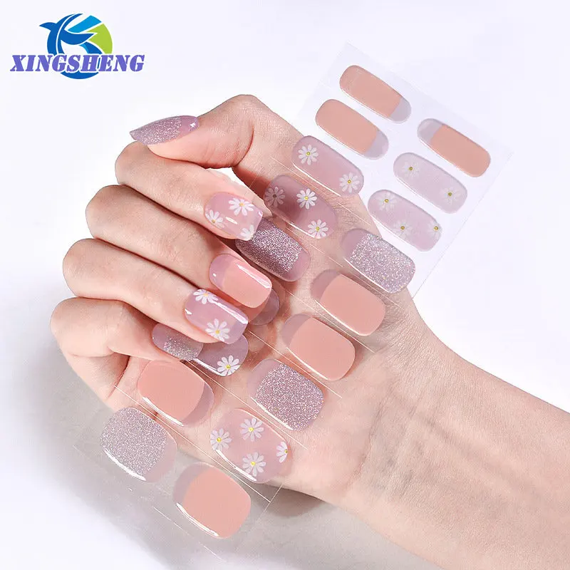 Semi Genezen Gel Nail Stickers Fashion Nail Wraps Self Adhesive Manicure Decoracion Nail Strips Nail Sticker Nagel Benodigdheden