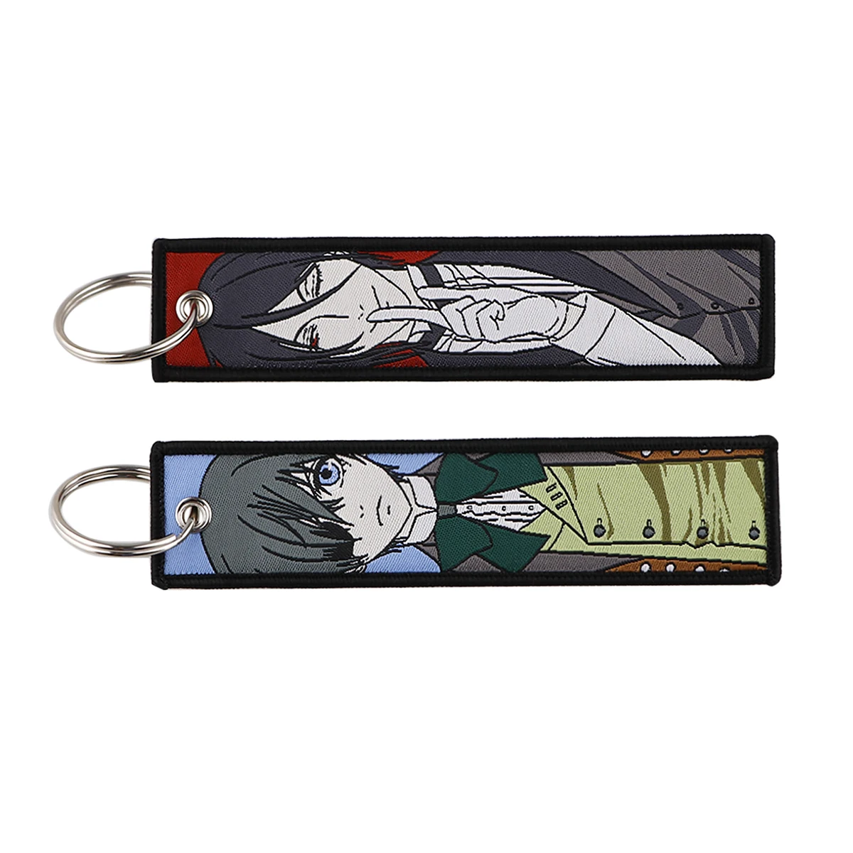 1 Stück japanische Anime-Serie, bestickte Schlüsselanhänger, Jet-Tag, Schlüsselanhänger für Motorräder, Autos, Rucksack, modisches Schlüsselanhänger-Zubehör