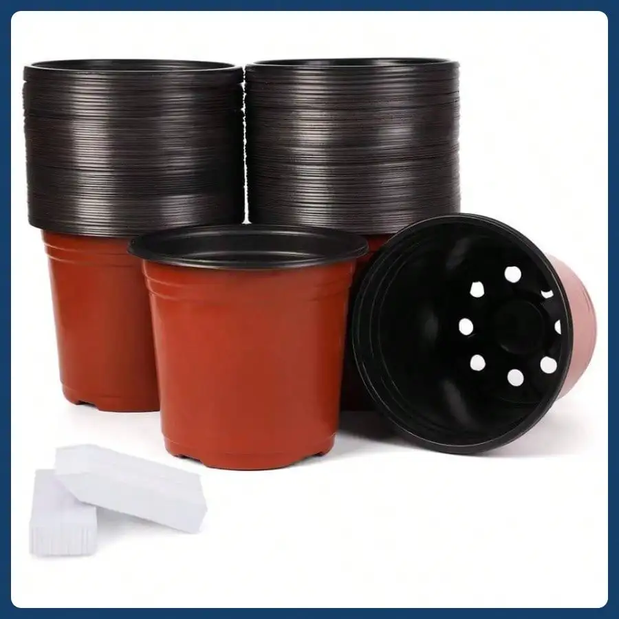 - Pack 6 Inch Plastic Nursery Pots Come with Pcs Labels, Seedling Flower Plant Container and Seed Starting Pots