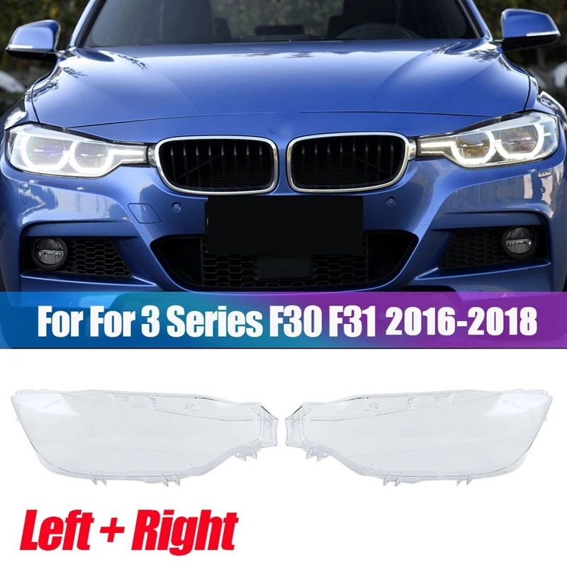 Left Side Car Headlight Lens Cover Head Light Lamp Shade Shell Cover for-BMW 3 Series F30 F31 2016-2018 320 328 330 340