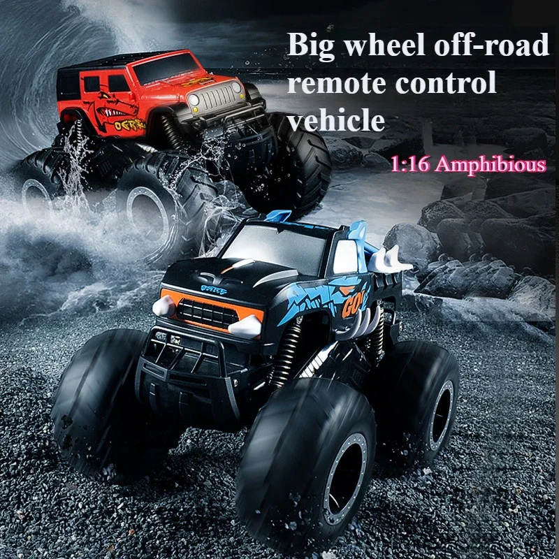 Amphibious Buggy 2.4G 4WD Stunt Waterproof Climbing RC Car Toys for Adult & Kids  Big Foot High Chassis, Shock Absorption System