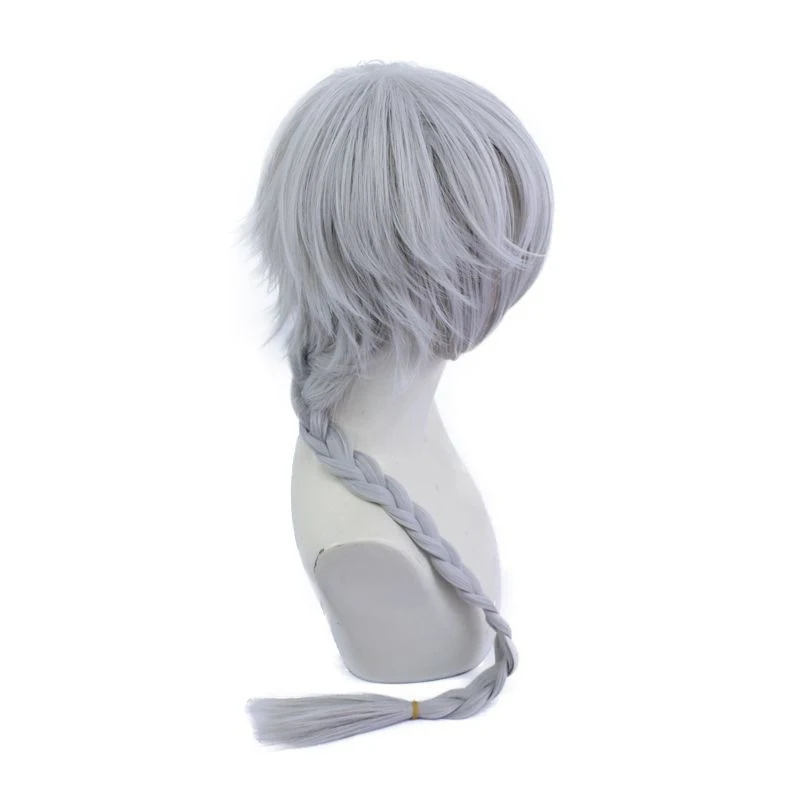 Szara Peruka z Długimi Włosami w Stylu Wenge, Unisex, Peruka Cosplay Anime Gogol, Modna, Wyrazista, na Festiwal, Imprezę, do Codziennego Noszenia, Pełna Peruka