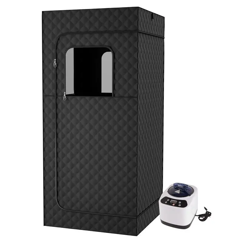 

Portable Indoor Sauna Box, Personal Steam Tent, Home Full Body Sauna with 3.0L 1000W Steamer, 90 Min Timer, Folding Chair,