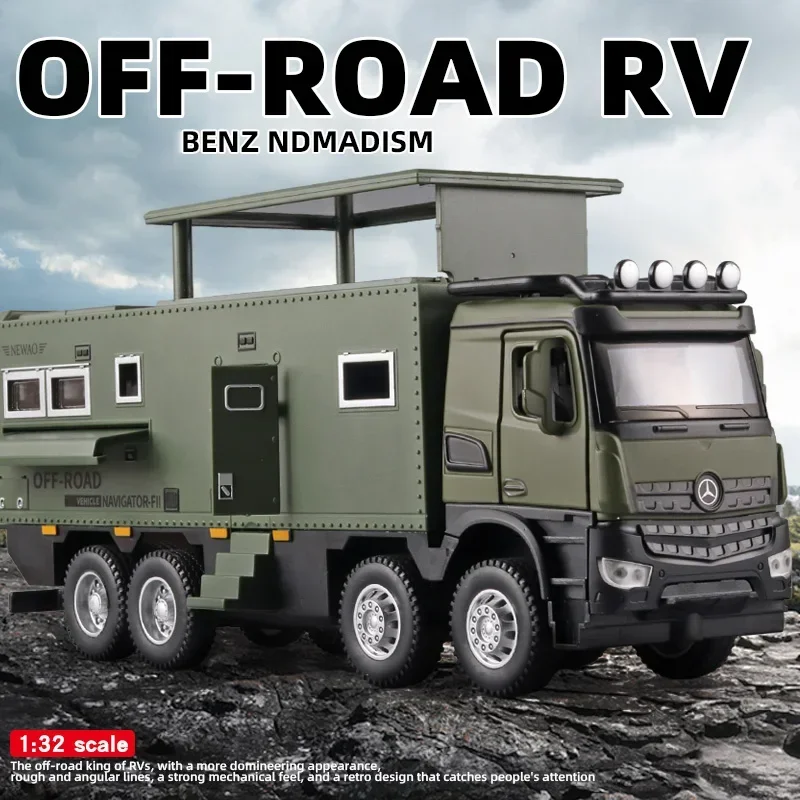 1:32 Mercedes Benz Nomadism Off Road Vehicle RV Alloy Model Car Collection Diecast Miniature Toy Sound & Light Toy For Kids Gift