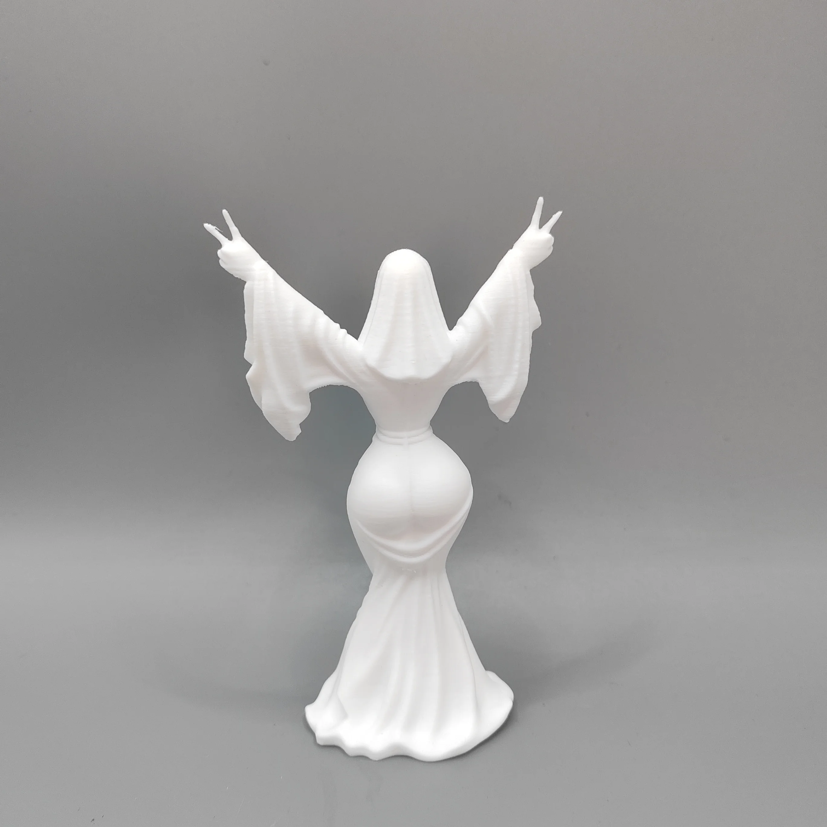 PLA Peace Gesture Ghost Statue Halloween Spooky Table Decor Figurine