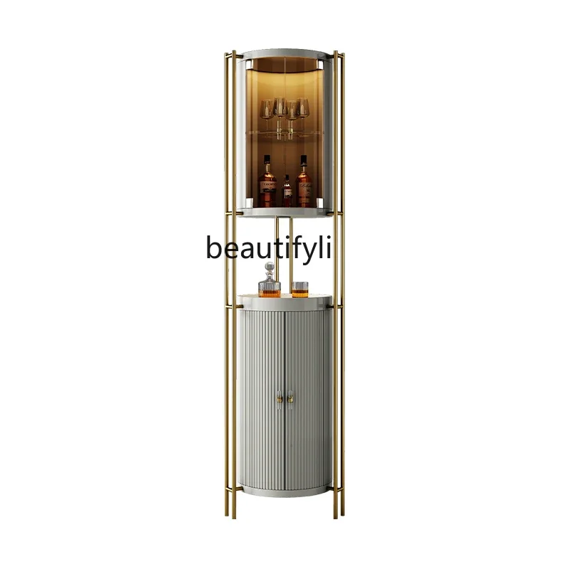 

Y Modern light luxury solid wood corner wall high cabinet glass dining room rack display wine cabinet glass cabinet furniture