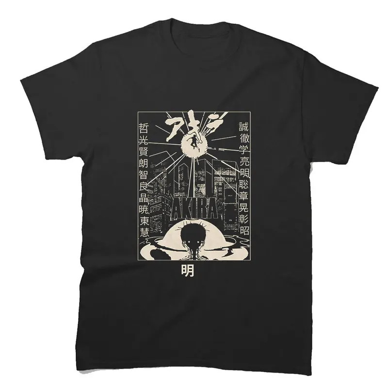 Akira Cyberpunk City Explosion Gift T‑Shirt Katsuhiro Otomo Retro Manga Shotaro Kaneda Neo‑Tokyo Anime Print Short Sleeve Tops
