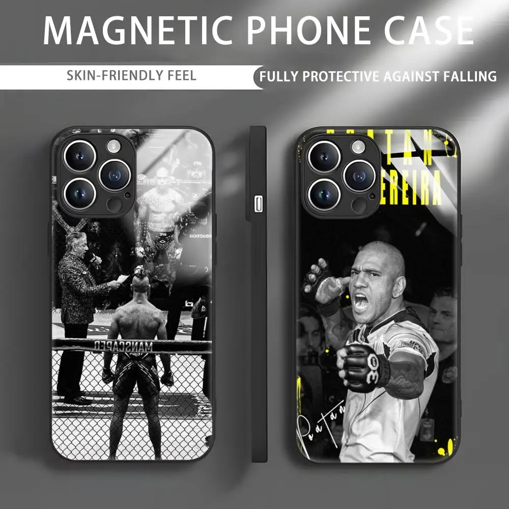 Fighting u-ufc P-PereiraES Phone Case For iPhone 16 15 14 13 12 11 X XR XS 8 Plus Mini Pro Max Glass Magnetic Phone Case