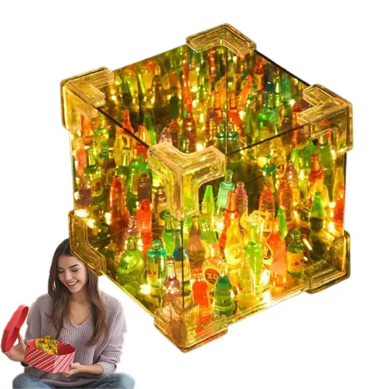 Cube Specular Lamp Drink Bottles LED Decorative Materials Kit Bar Drink Bottles Materials Kit 2-in-1 Specular& Table Ornament