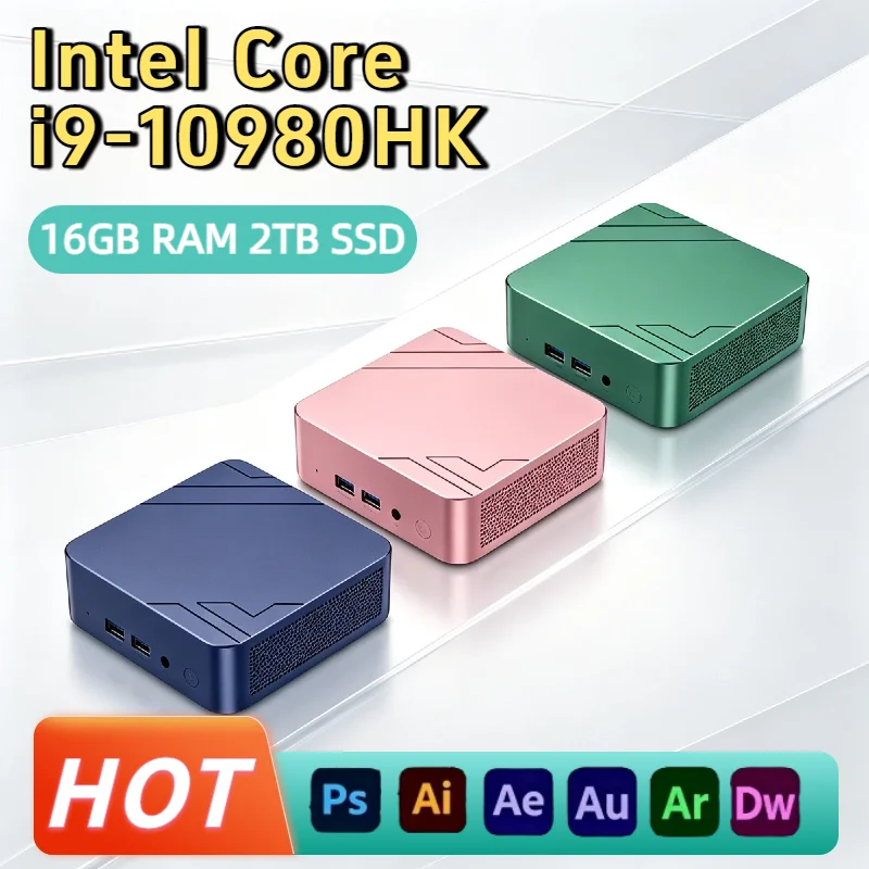 Portable Intel Core i9 10980HK Ultra Thin Mini Pocket PC Office Desktop 16GB DDR4 1TB 2TB SSD WiFi6 BT5.2 4K Resolution Pro Unit