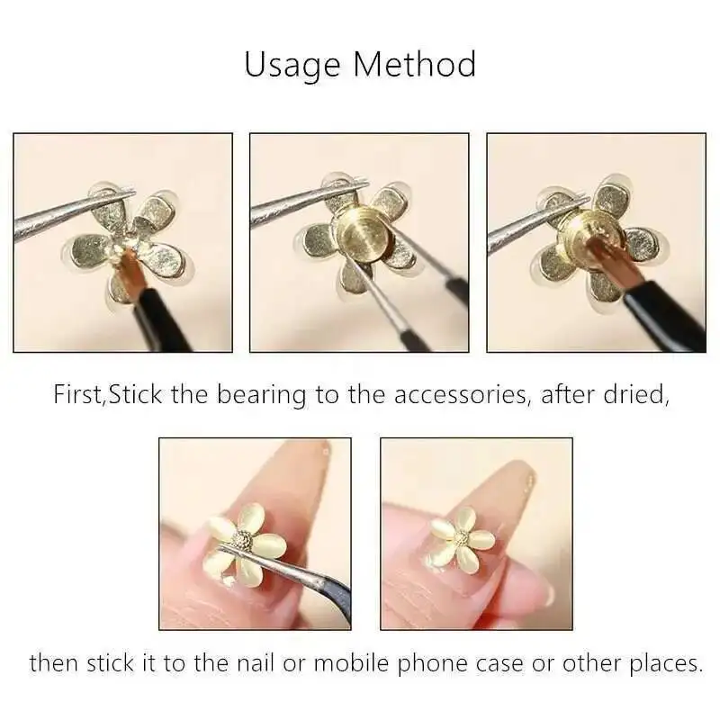10piece Mini Rotating Bearings Nail Art & Mobile Phone Case DIY Accessories Jewelry Findings Handmade Decorative Elements