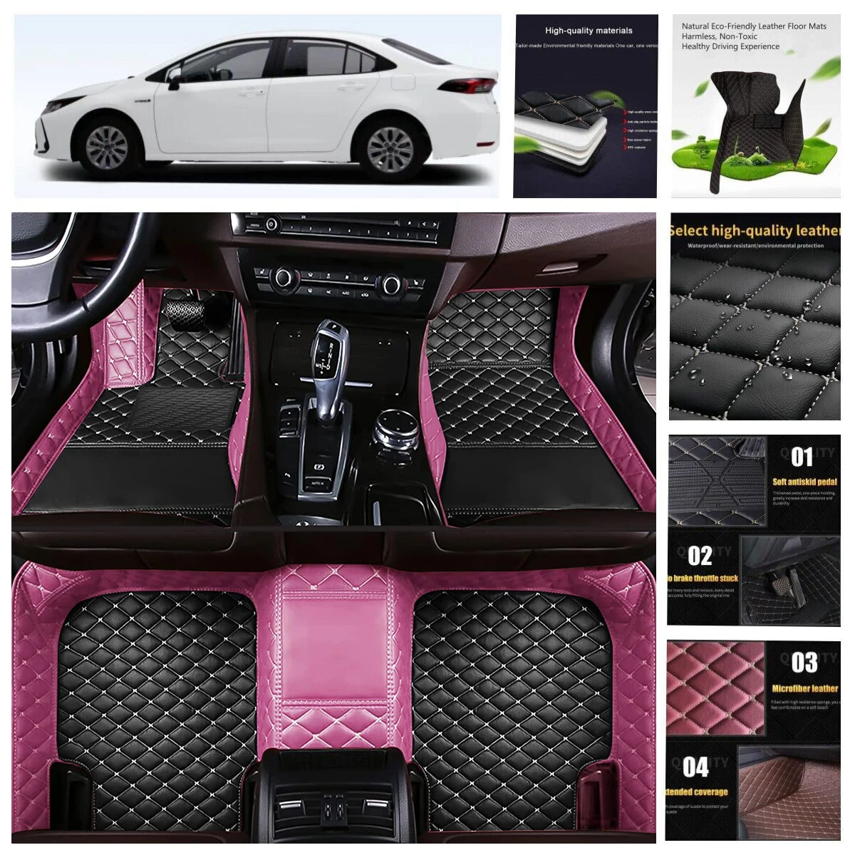 ثلاثية الأبعاد بو الجلود مقاوم للماء الحصير سيارة مخصصة لسيارات BMW 4 كوبيه F32 G22 2013-2024 2 أبواب السيارات السجاد القدم Coche بطانات