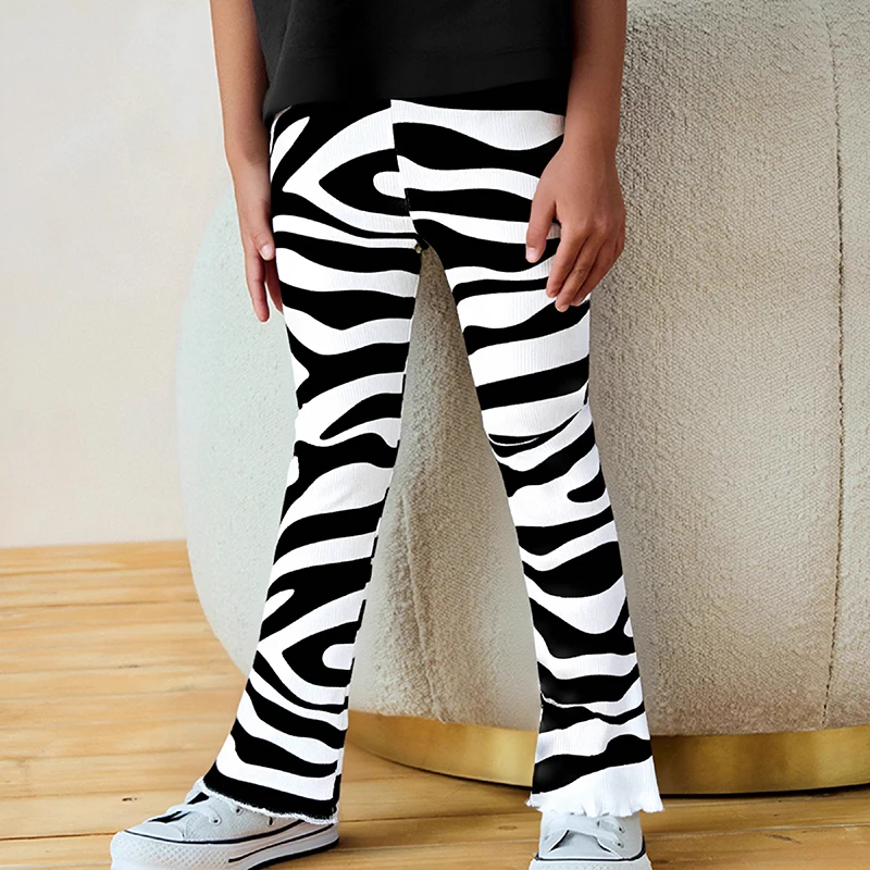 Little maven Autumn Spring Toddlers Girls Pants Cotton Trousers Kids Clothes Zebra Stripe Leggings Children's Clothing