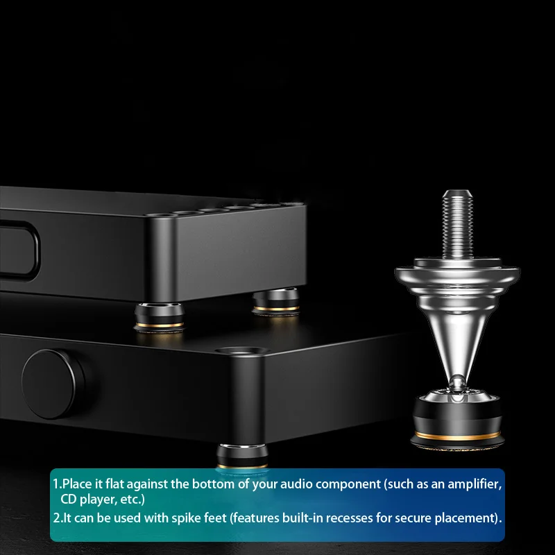 TanKoo HIFI Audio Speaker Amplifier DAC ​Stainless Steel Single-Bead Anti-shock Foot Feet Pad Isolation Stand Spikes view 5