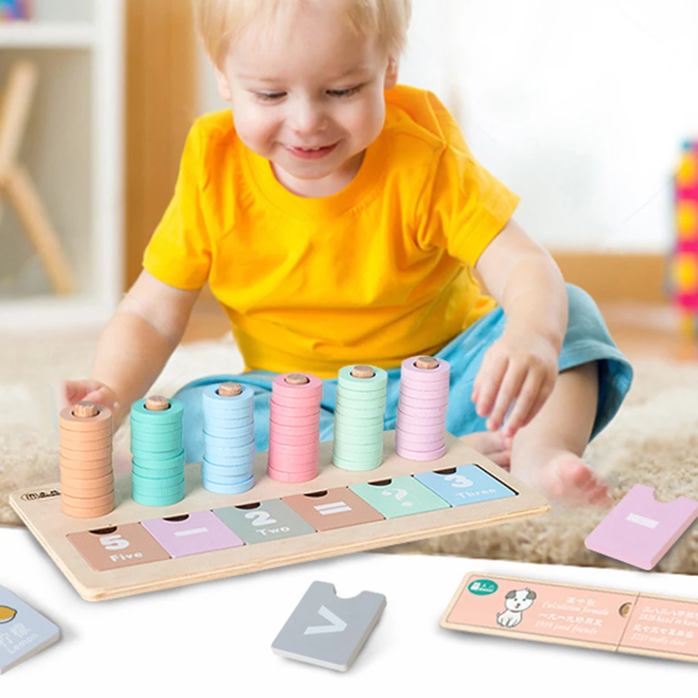 

Wooden Arithmetic Learning Frame Smooth Edges Children Calculator Educational Toy Math Puzzle Brain Development Logical