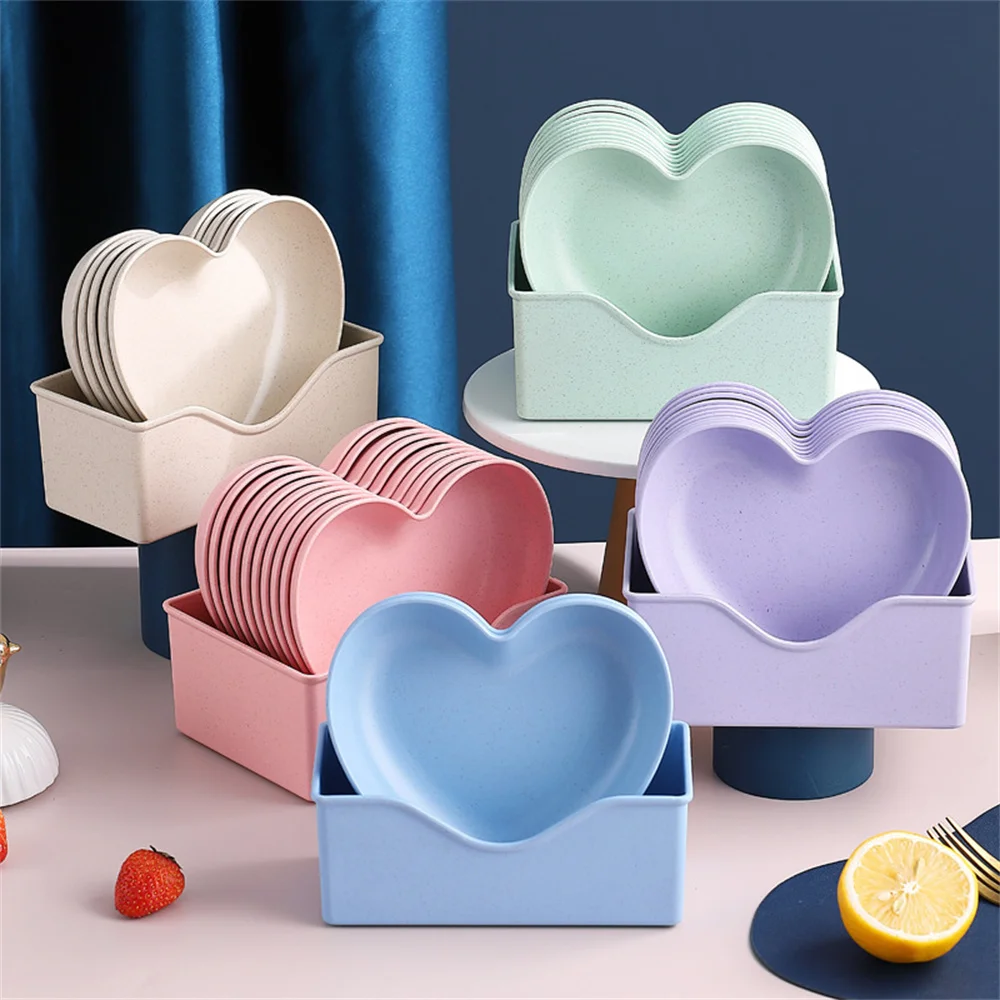 Spitting Bone Dish Table Small Dish Save Space Portable Smooth Heart Multi-function Food Grade Fruit Dish No Fading Creative