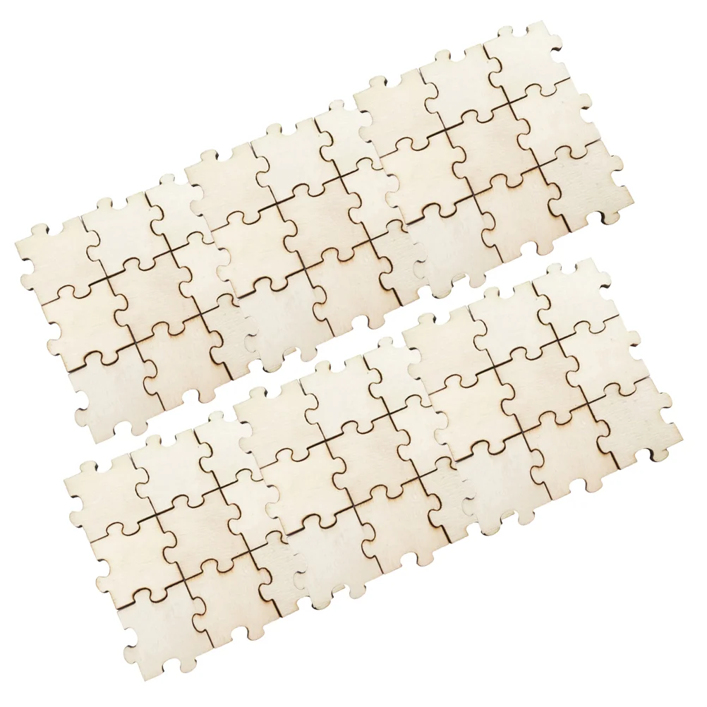 

150pcs DIY Wooden Slices Jigsaw Puzzle Chips Creative Work Toy Educational Supplies for Kids Children (30mm, 50pcs A Pack)