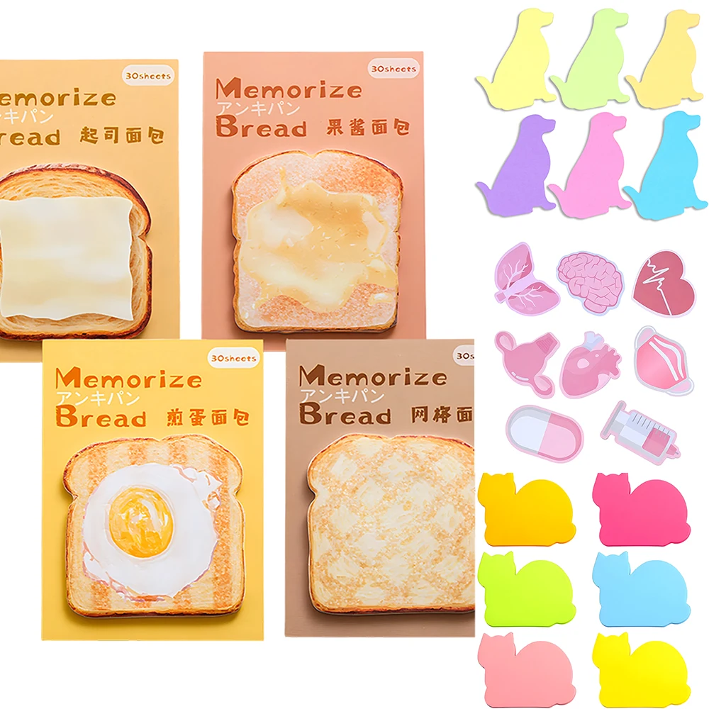 3Set Vintage Memo Pad Cute Kawaii Sticky Notes Post Notepad Wish List Shopping Index Tab Check Stationery Office School Bookmark