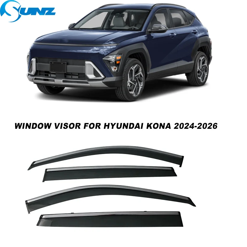 

Side Window Deflector For Hyundai Kona 2024 2025 2026 Weather Shield Visor Sun Rain Guard Car Window Visor