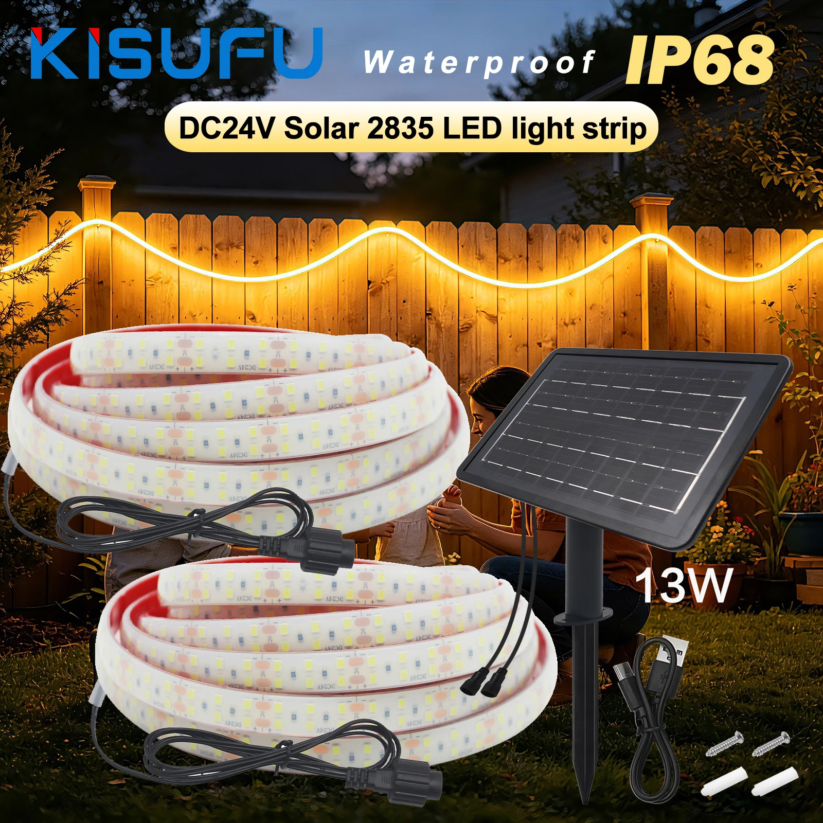ip68-防水-led-ネオンライトストリップソーラー-2835-240led-m-13-ワット-6-ワットソーラーパネル柔軟な粘着リボンテーププールガーデン家の装飾