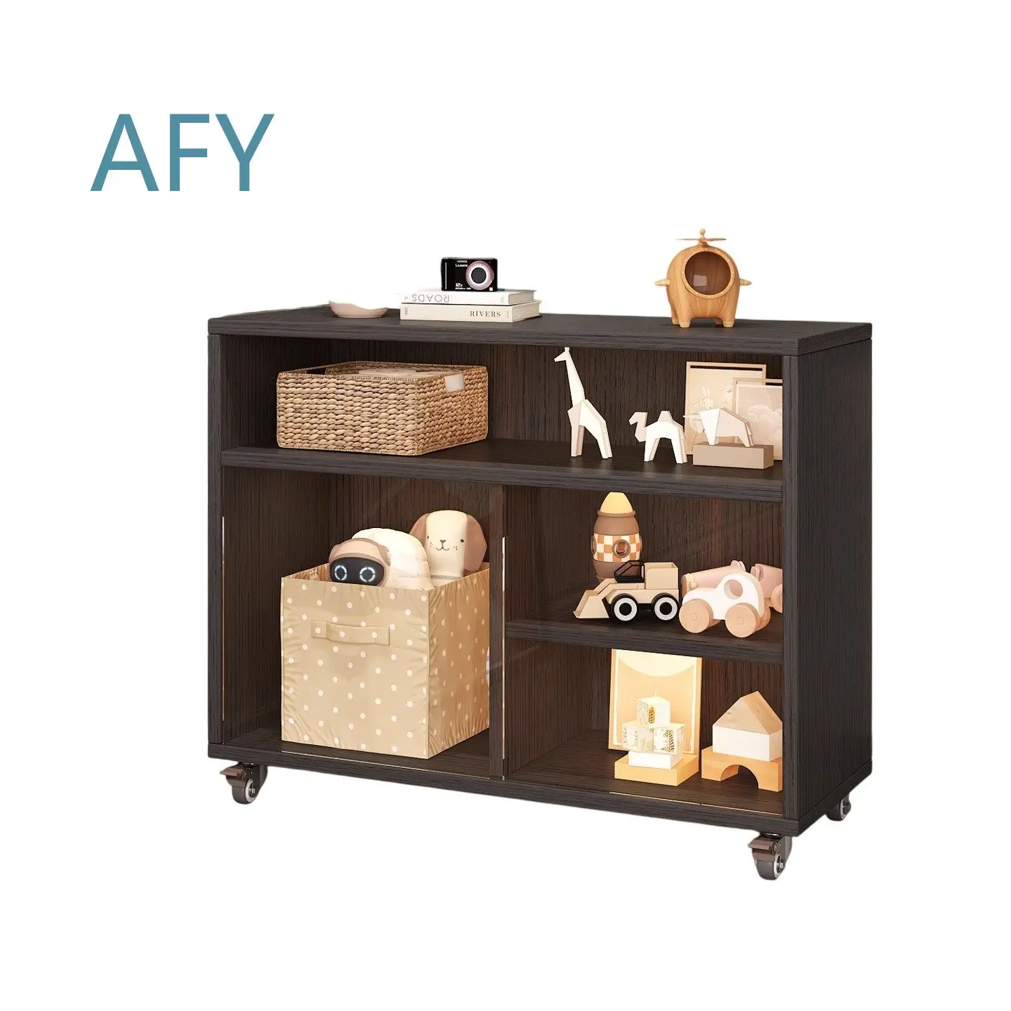 Book Shelf for Kids Toy Storage Rack for Small Spaces Multi-Layer Wooden Partition Shelf Narrow Edge Mobile Sofa Simple Style