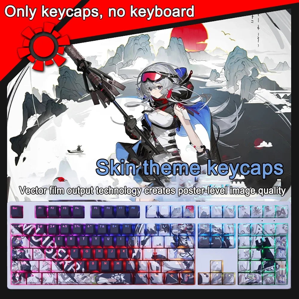 Game Arknights Honeyberry Alle Charaktere Tastenkappen PBT Dye-Sub Cherry Hintergrundbeleuchtete Tastenkappen Anime-Tastenkappen für ANSI 61 87 108 Layout – Detail 14