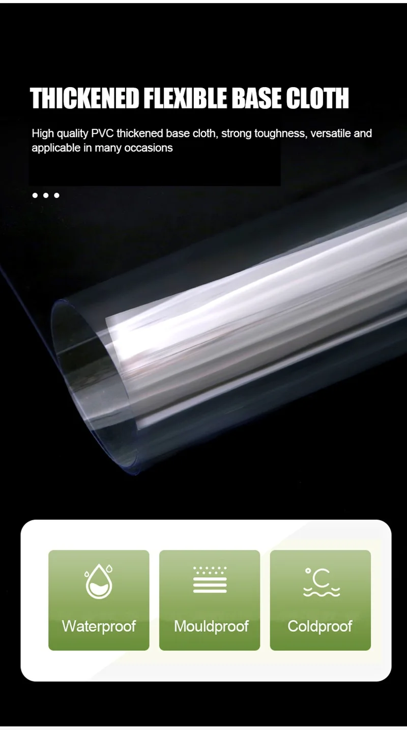 0,35 und 0,55 mm transparente Plane mit Reißverschluss, PVC-Regenschutztuch mit Reißverschluss, wasserdichter Bildschirm, weicher Glastürvorhang mit Schiebeverschluss – Detail 18