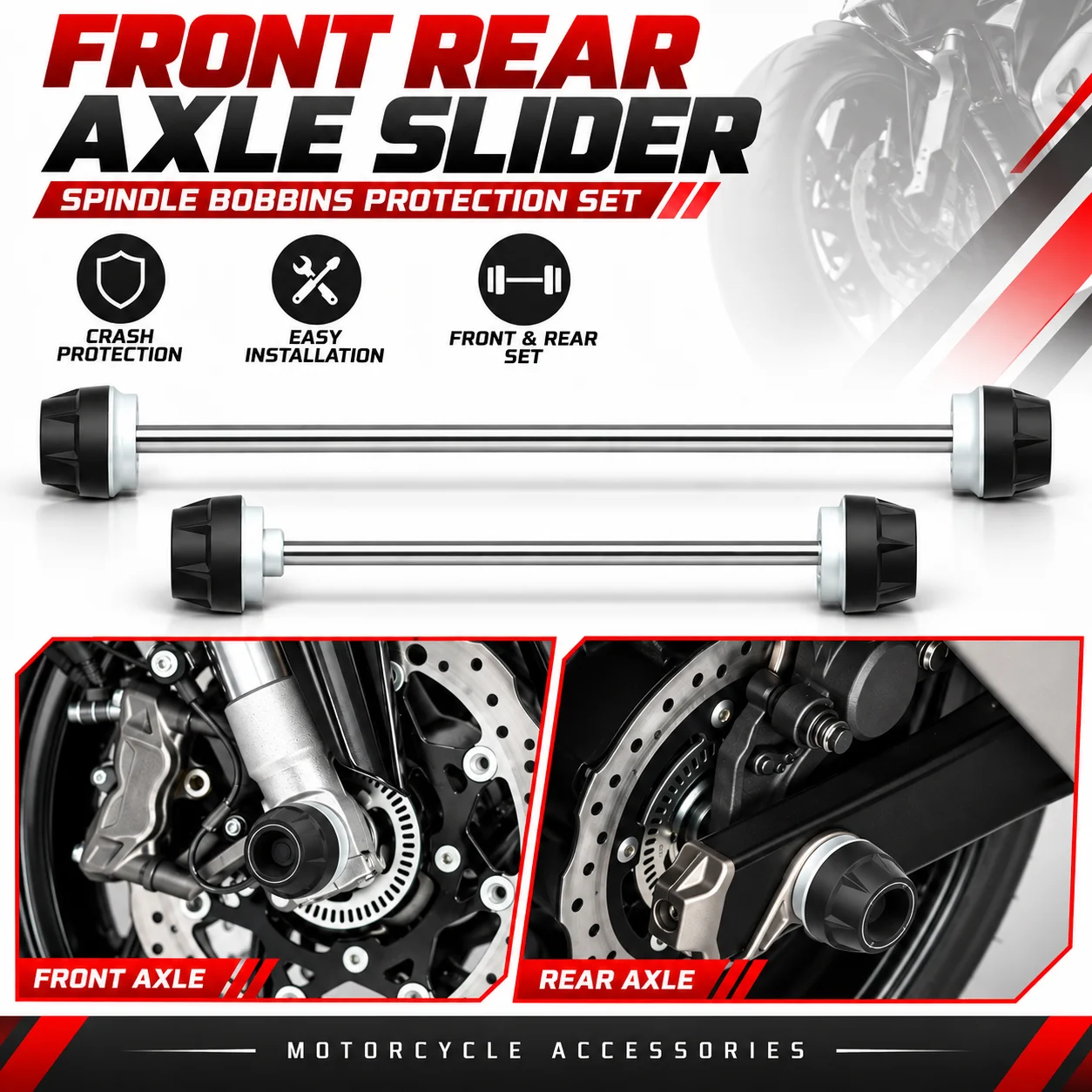 Front Rear Axle Spindle Sliders for Suzuki GSX-S750 2017-2021 GSX-S750Z 2018-2021 Motorcycle Crash Protector Accessories