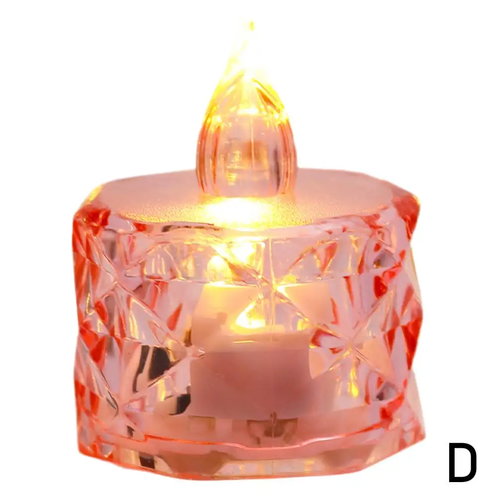 

Led Mini Electronic Candle Light Electronic Candle Christmas Diamond Light Romantic Home Decor Atmosphere Crystal Transpare L7H2