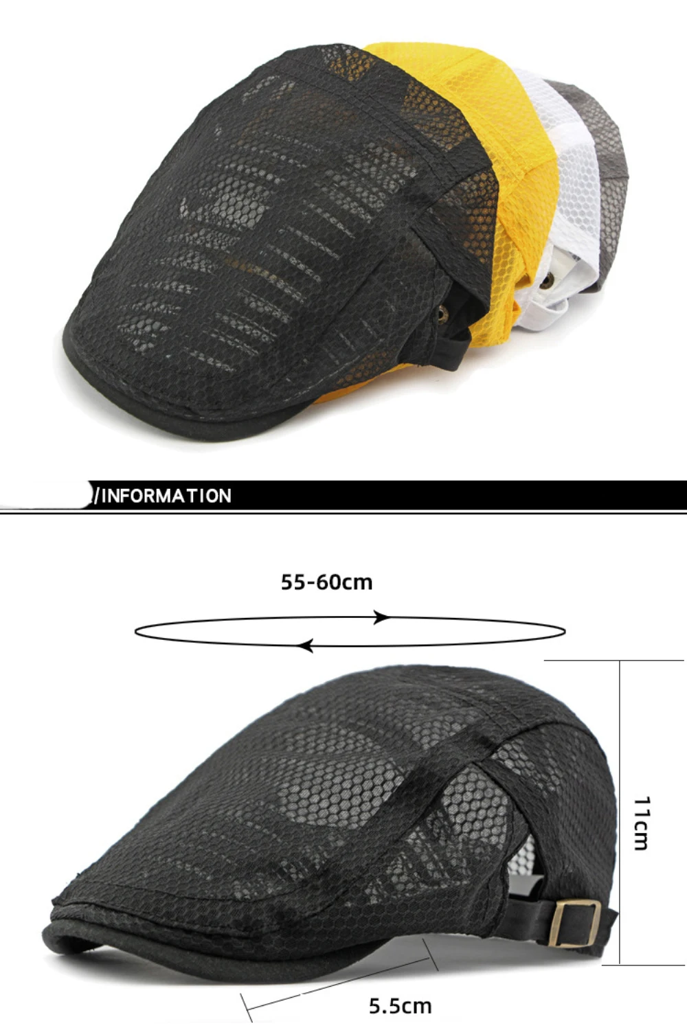 HT4822 Baskenmützen Frühling Sommer Mesh-Kappen für Herren Damen Retro Künstler Maler Baskenmütze Herren Damen Ivy Flat Cap Atmungsaktive Baskenmütze – Detail 3