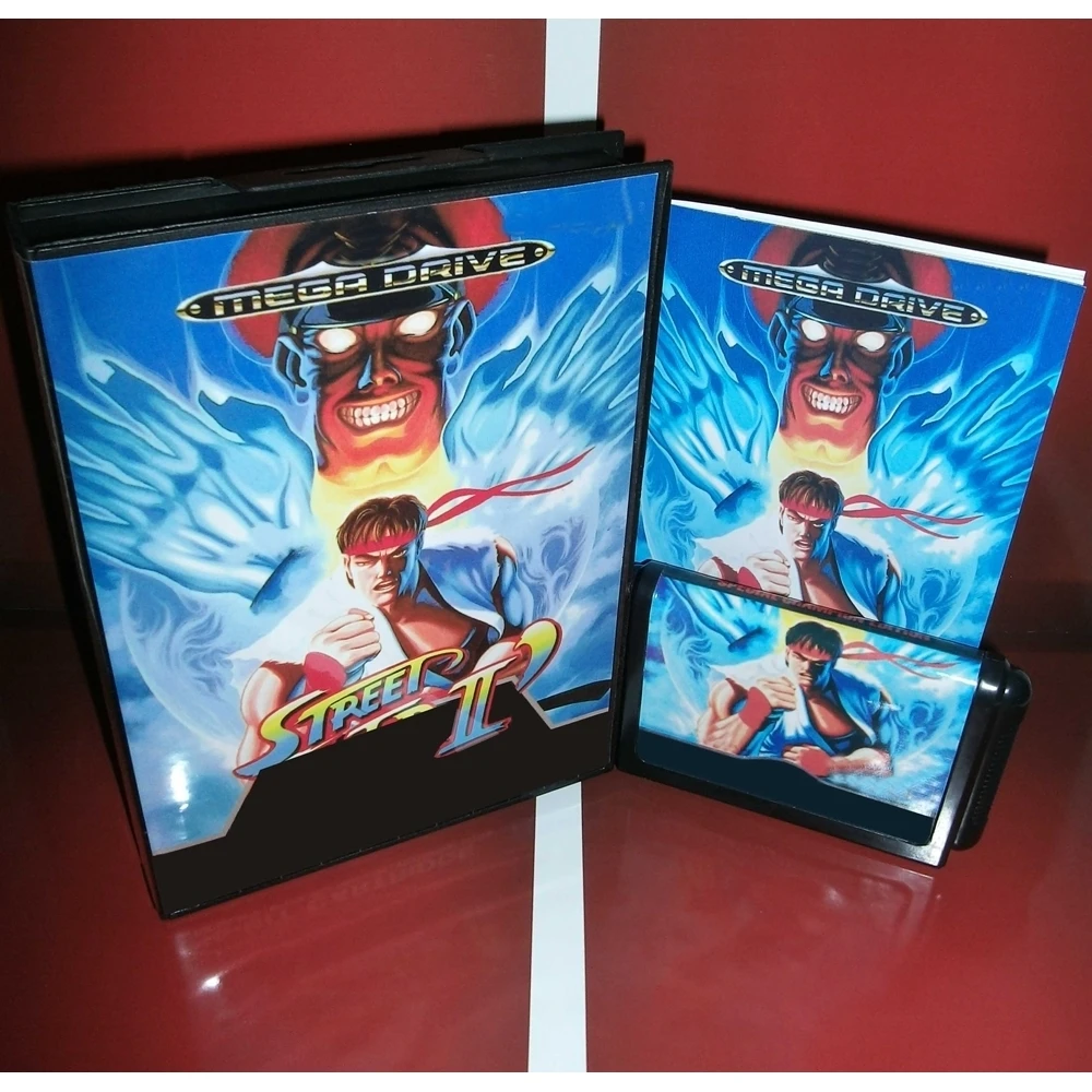 وصول جديد SF2 SCE Plus 16bit MD بطاقة الألعاب مع صندوق البيع بالتجزئة وكتاب يدوي لمحرك Sega Mega/Genesis