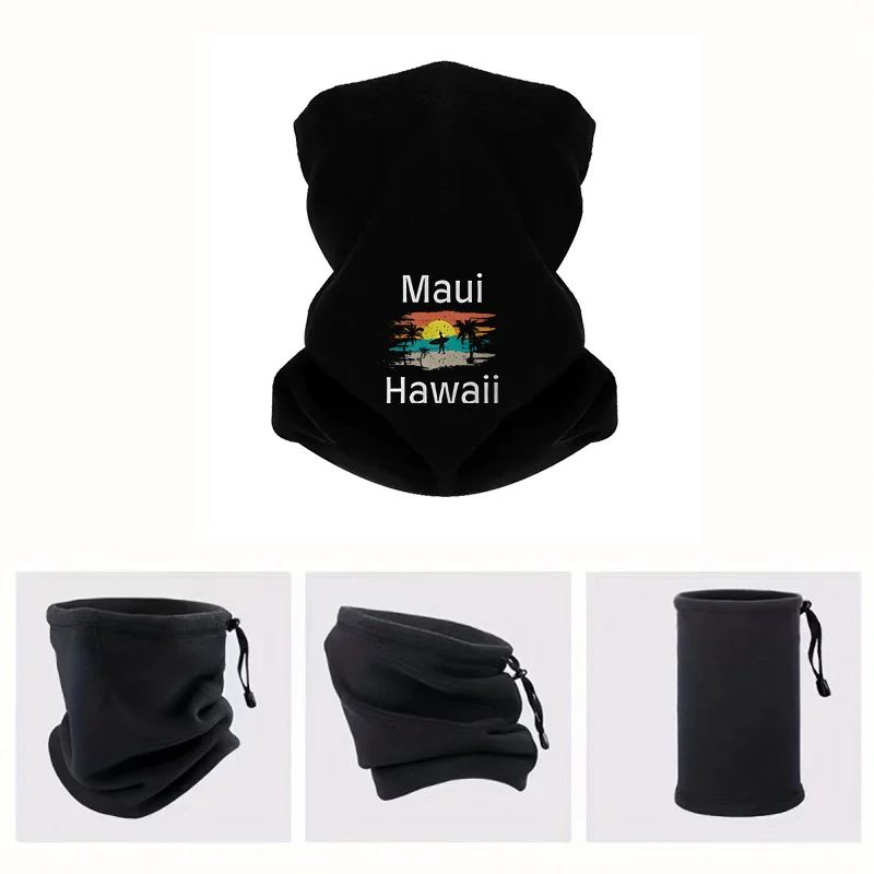 Sunset surfer palms Hawaii island Men Windproof Scarf Mask Neck Gaiter Hat Women cap Headgear Outdoor Keep Warm Winter Multifunc