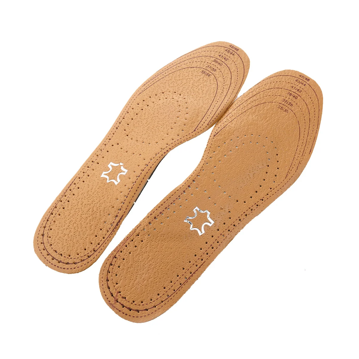 Plantilla de Pu marrón adaptable para la UE 35-46, almohadilla de zapato Unisex cortable, absorción del sudor, ajuste cómodo, herramienta para el cuidado de los pies