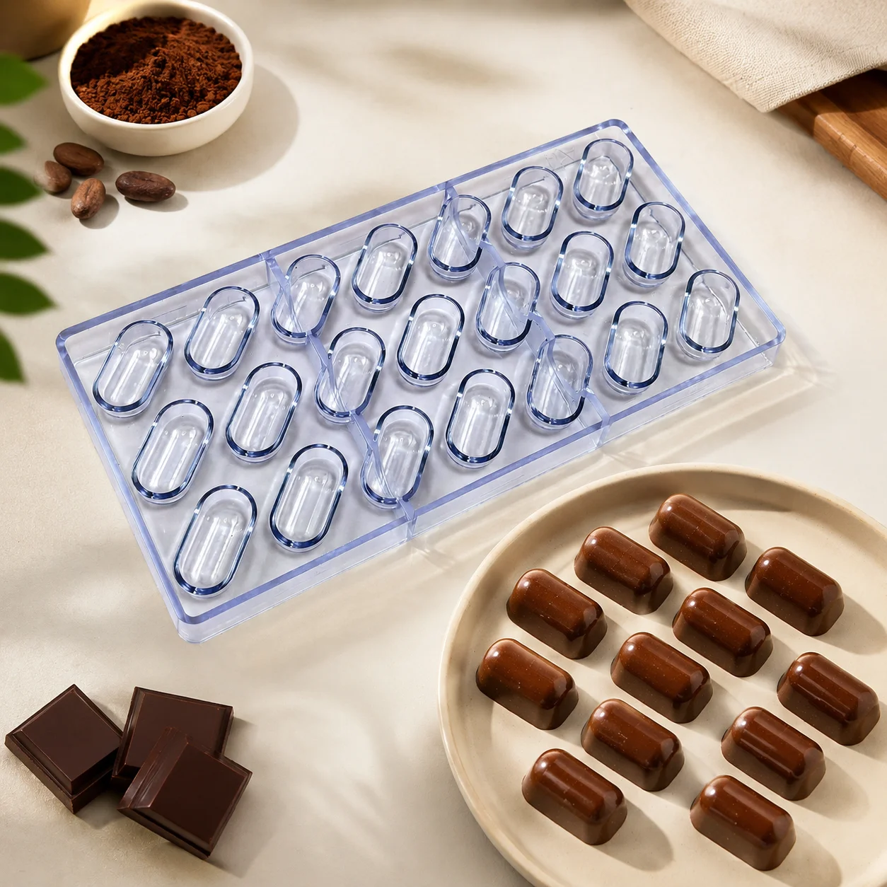 Kleine Kapsel-Plastik-Schokoladenform, Anfängerfreundliche Süßigkeiten- und Bonbon-Backform