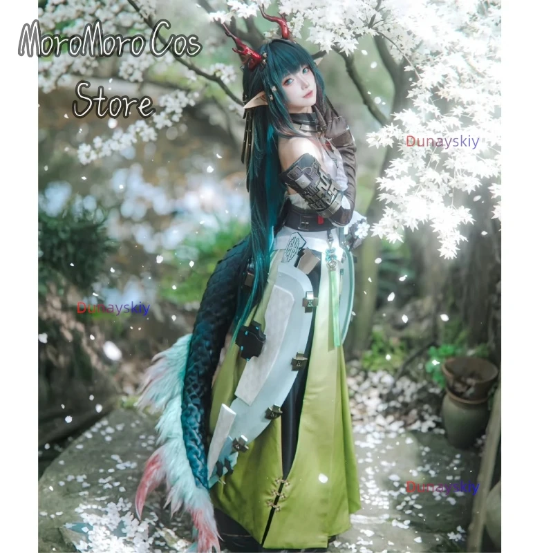

Anime Game Arknights: Endfield Cosplay Zhuang Fangyi Long Furry Furrsuit Dragon's Tail Props Accessories Cartoon Badge Halloween