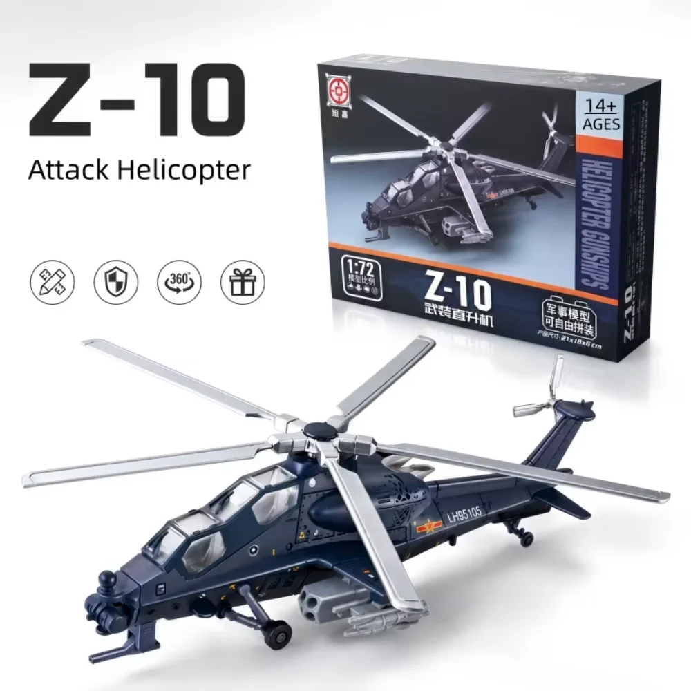 1/72 Scale Z-10 Attack Helicopter Model Airplanes Plastic DIY Assemble Creative Military Series Aircraft For Boys Display Gift