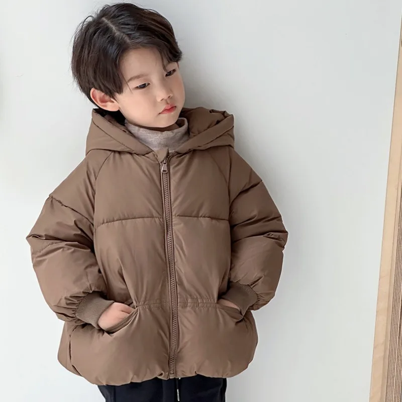 New Baby Warm Jacket Winter Toddler Thickened Outerwear Boys Girls Solid Hooded Coats Children Windproof Overcoat Snowsuit 2-6Y