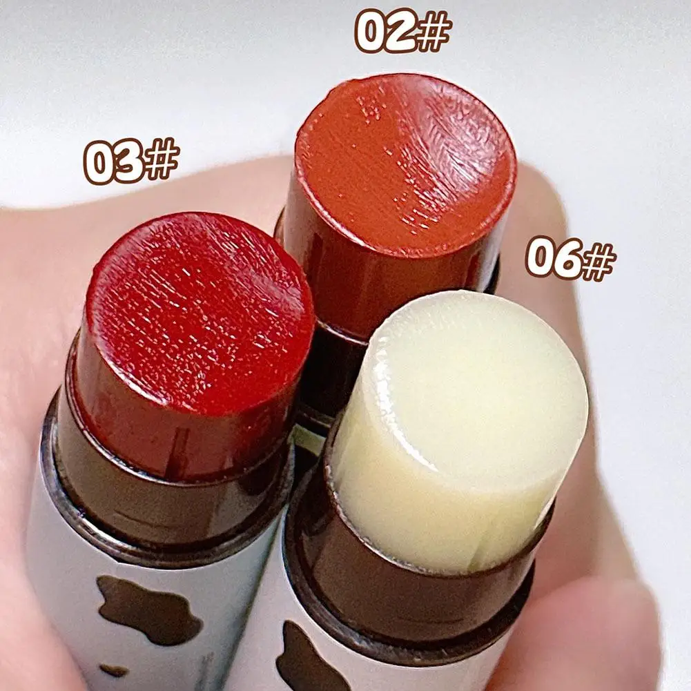 Bálsamo labial colorido de longa duração, batom de chá preto rosa clara, primer maquiagem nua, geléia de vaca fofa, brilho labial colorido, cuidado labial