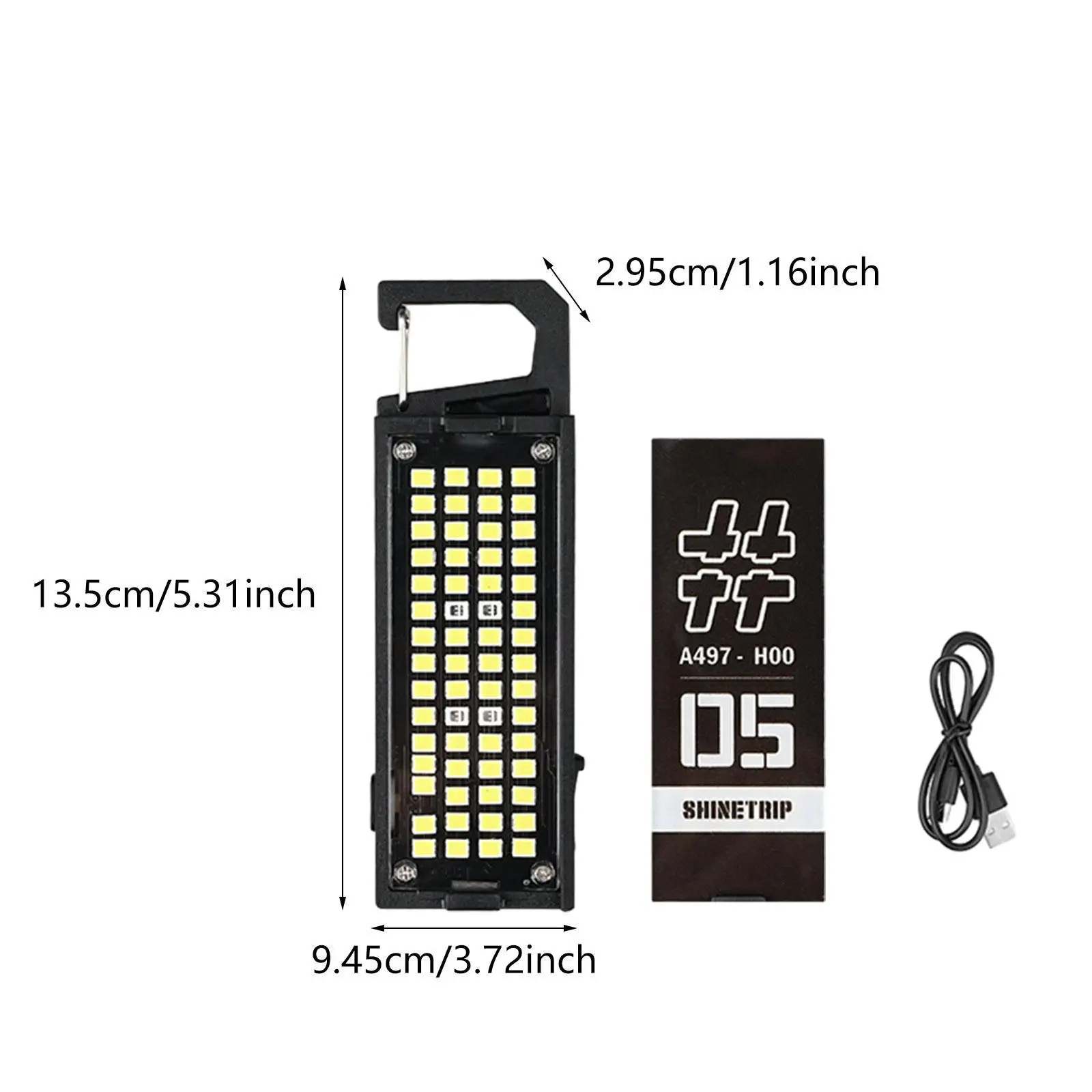 Backpack Hanging Light Torch Flashlight with Clip Hook Sign Light for Fishing