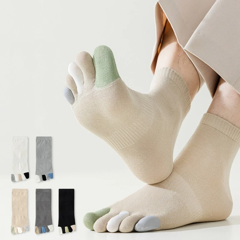 5 пар носков с пятью пальцами, мужские короткие летние дышащие носки с пятью пальцами, дезодорирующие, впитывающие пот, хлопковые носки