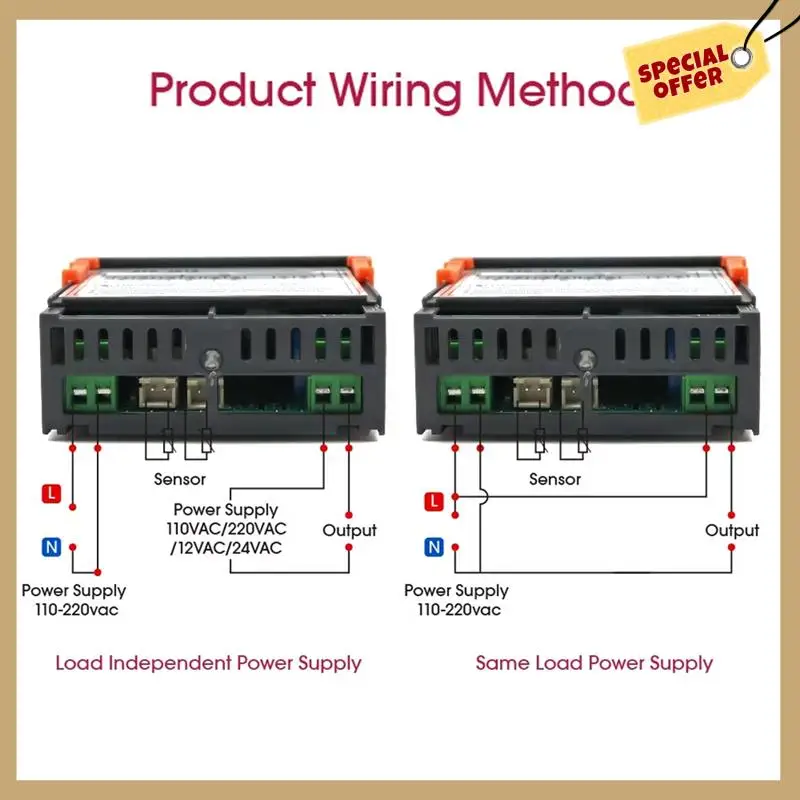 STC-3018 двойной цифровой регулятор температуры, два релейных выхода, терморегулятор, термостат с нагревателем, охладитель 24 В