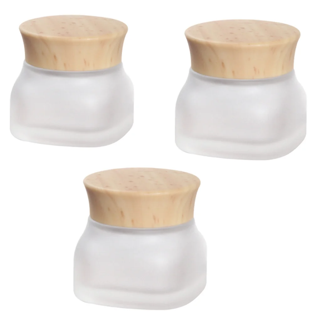 Tarro de cosméticos de vidrio esmerilado, dispensador vacío cuadrado para cremas, muestras de polvo, tapa de almacenamiento de viaje, sello, dispensador de vidrio vacío, 3 uds.