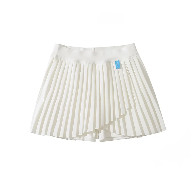 

American Sports Skirt Women's Spicy Girl Asymmetrical with Underwear Anti-Light High Waist A-Line Pleated Skirt