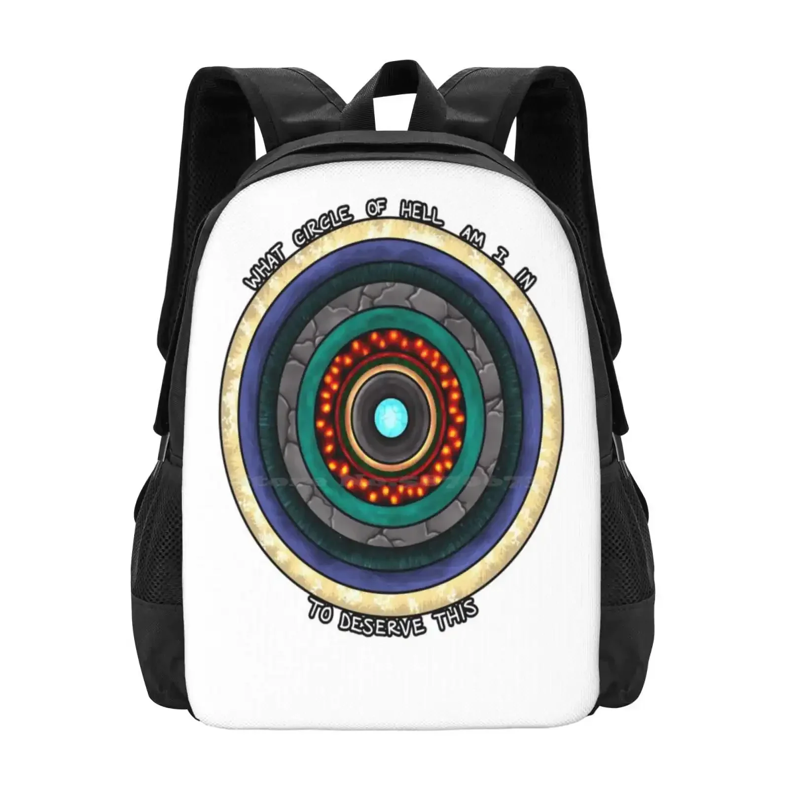 

Circles Of Hell Backpack For Student School Laptop Travel Bag Dante Inferno Hell Overly Sarcastic Productions