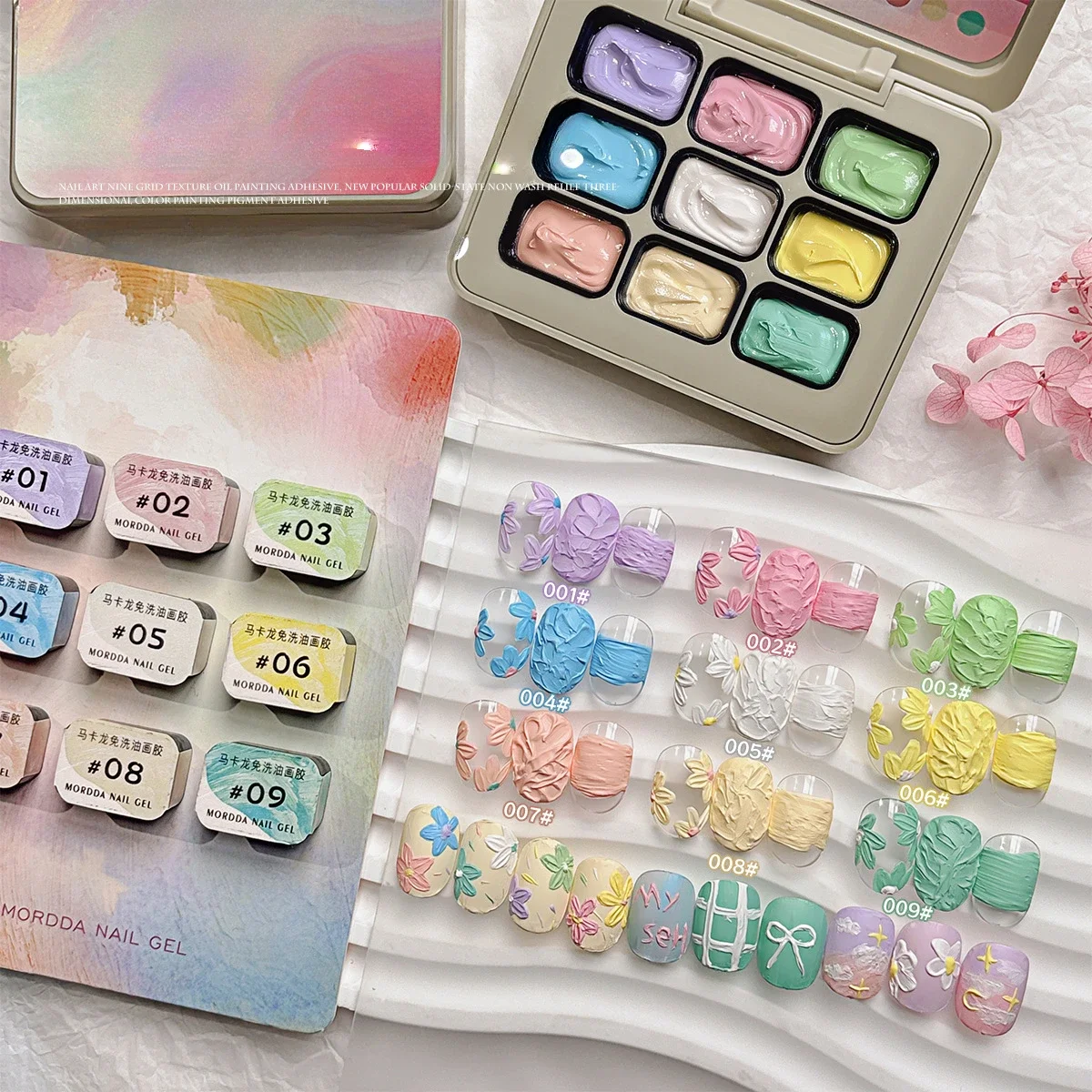 

9 Color Carving Oil Paintting Gel Nail Polish Sculpture UV LED Soak Off Gel Varnish Engraving Texture Gel Varnishes For Nail Art