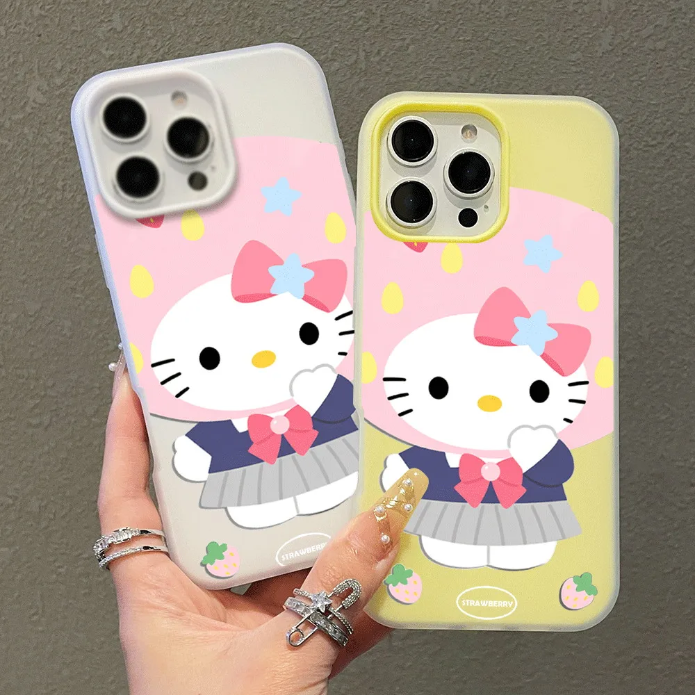 

Cute Kawaii Hello Kitty Phone Case For iPhone 17 16 15 14 13 12 11 Pro Max iPhone 16 15 14 8 7 Plus 17 Air X XR Protective Cover