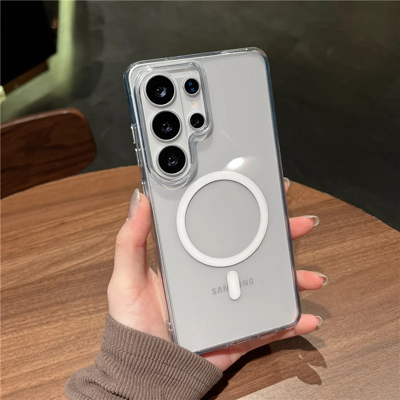 

Original Transparent Wireless Magnetic Case for Samsung Galaxy S26 Ultra S26 S26Plus Clear Shockproof Cover for Magsafe