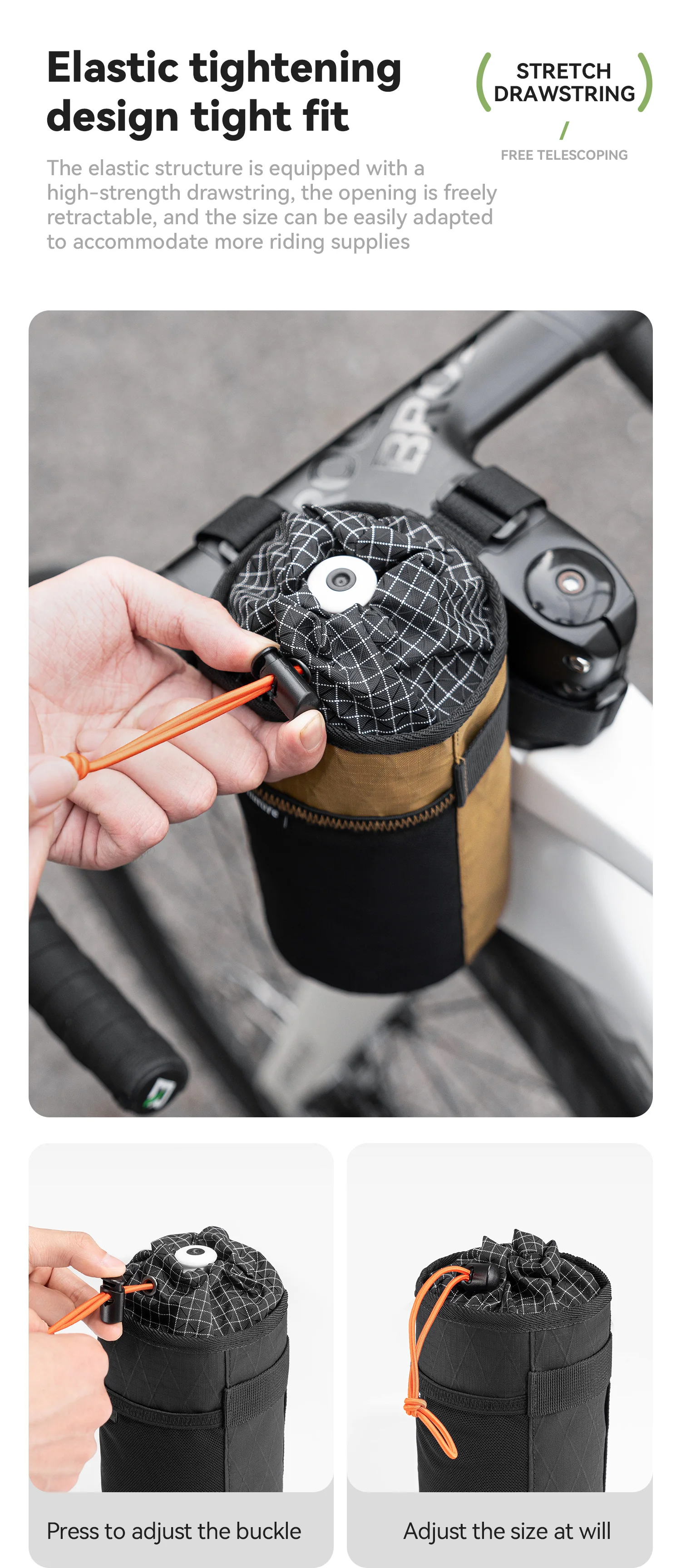 Qunature 2er-Set Fahrradlenker-Flaschentasche MTB/RB Vorderrahmentasche Isolierte Kühltasche Faltbare Fahrradlenkertasche Umhängetasche – Detail 6