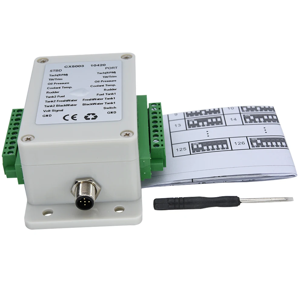 Marine NMEA2000 Converter Dual Channel Adapters 0-190 ohm Up to 18 sensors Multifunction Converter Connect Kit Car Accessories